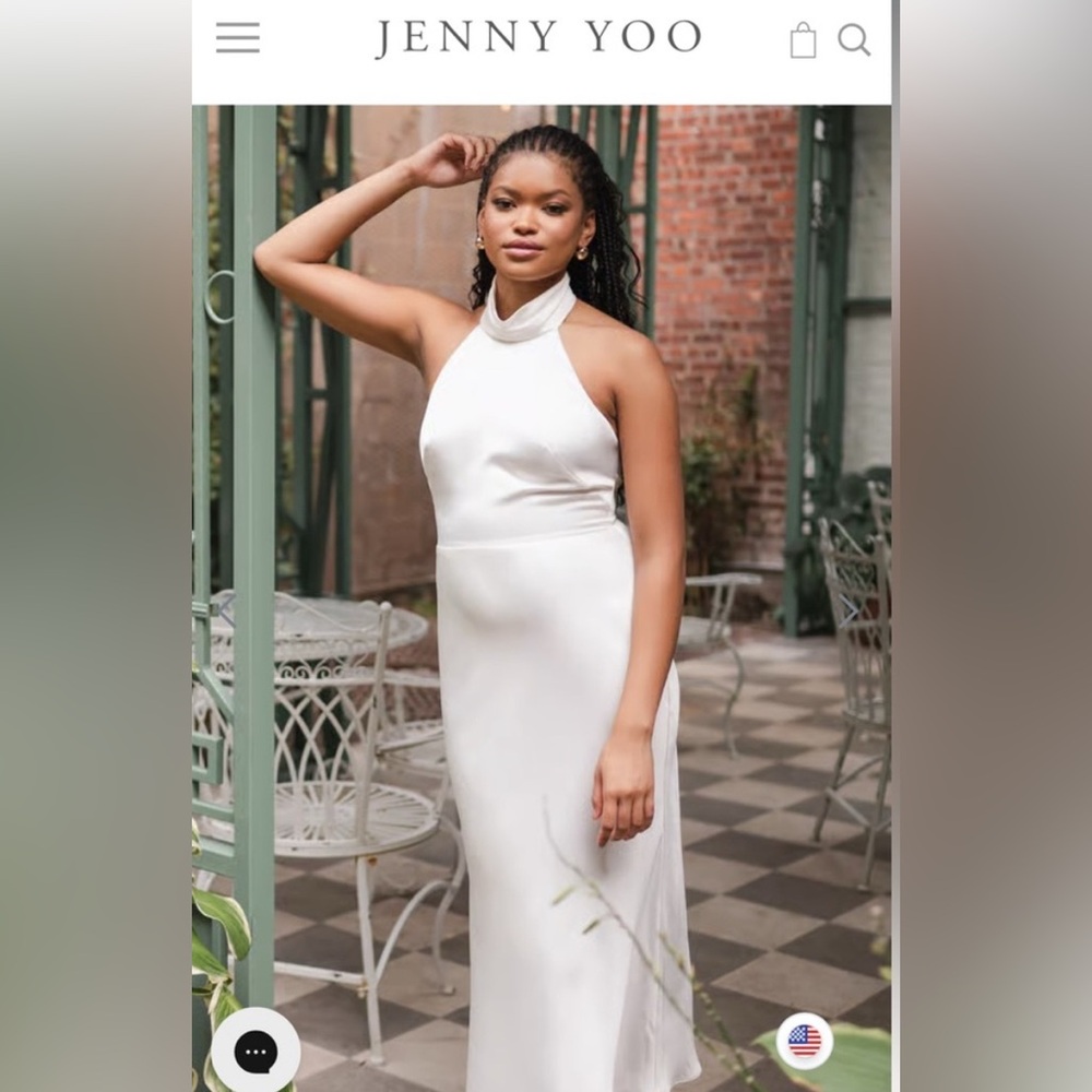 Jenny Yoo Nicolette Dress - White - Size 4 - Worn Once - Removable Cups